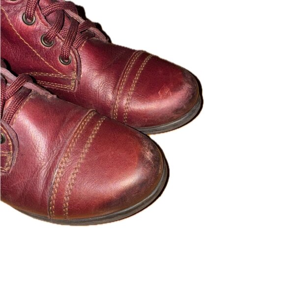 Steve Madden Leather Troopa Combat Boots - Burgundy/Wine Color Size 7 - Picture 5 of 11